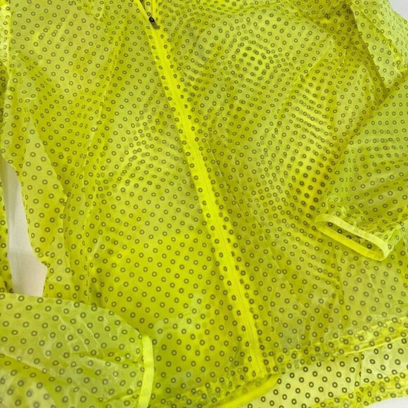 Nike Jacket Women XL Yellow Polka Dot Running Windbreaker Reflective Hooded Neon - Picture 4 of 8